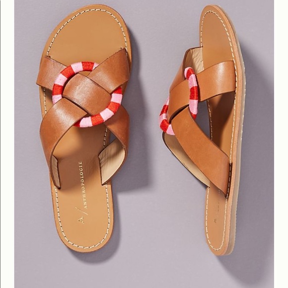 Anthropologie Shoes - Anthropologie”Sara” Criss-Cross Slide Sandals